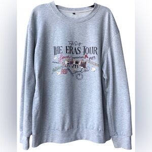 TAYLOR SWIFT The Eras Tour Graphic SweatshirtCream Color Size XL Long Sleeve